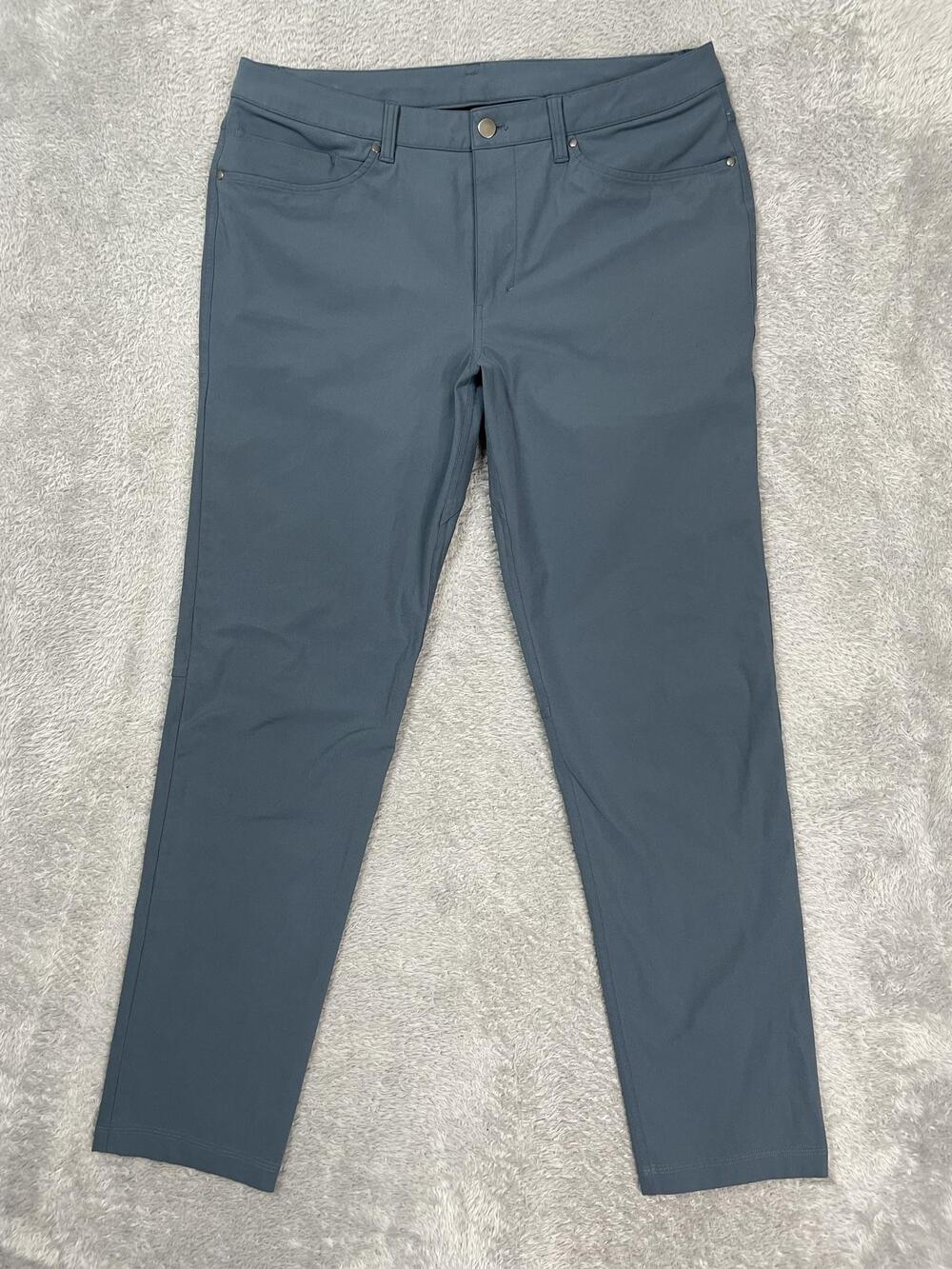 Lululemon Pants Mens 34* Blue Slim Tapered Tech Chino Stretch 5 Pocket Casual